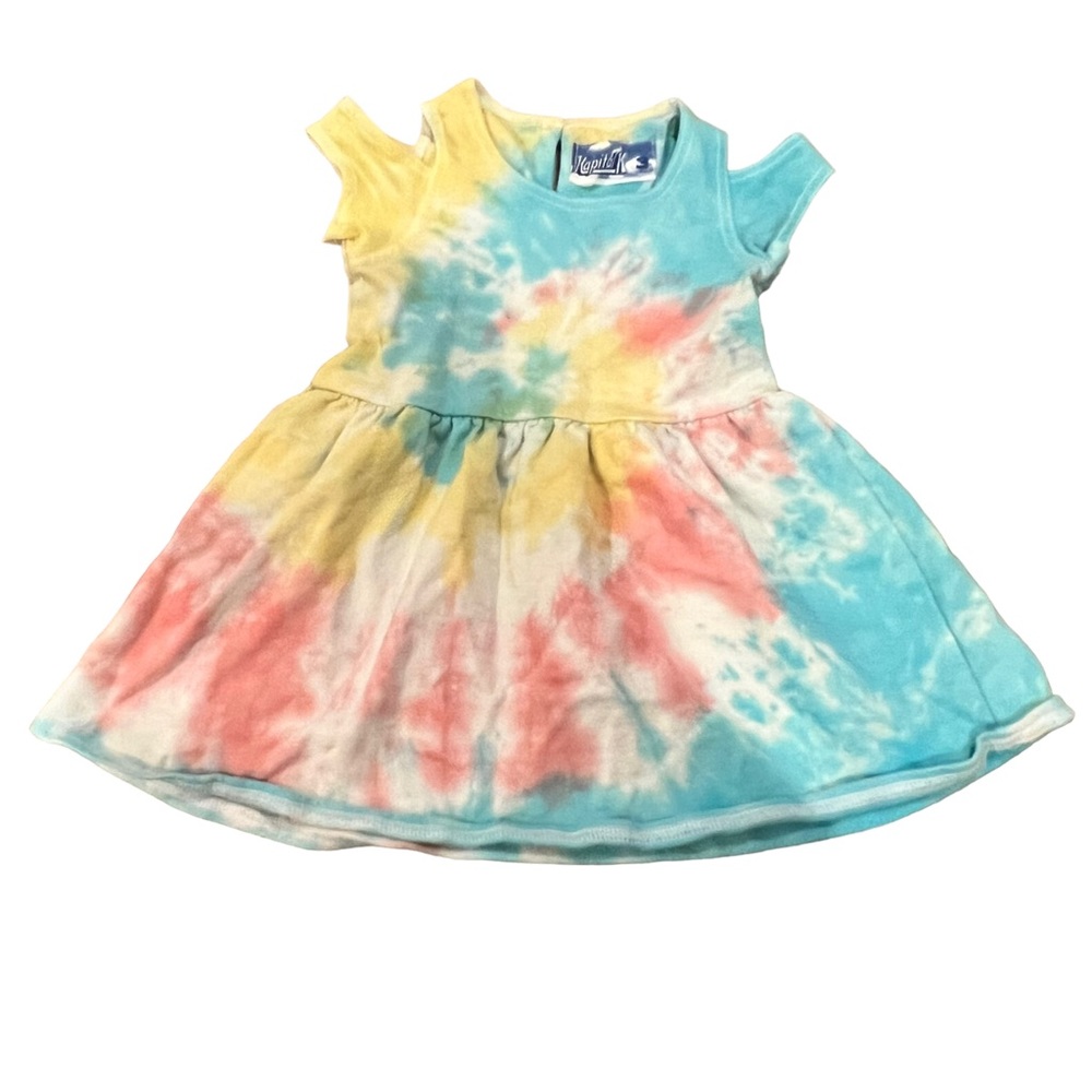 KAPITAL K Off the Shoulder Tie Dye Toddler Dress - 3T
